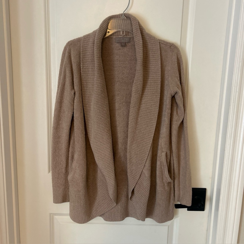 Barefoot Dreams CozyChic Lite Circle Cardigan Taupe Beige Size S Loungewear